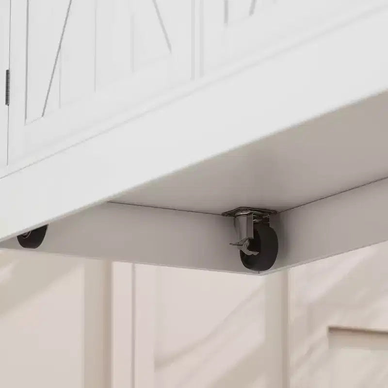 HOMCOM Îlot de cuisine roulant avec bar à déjeuner en bois à abattant, chariot de cuisine de style ferme avec 2 tiroirs, étagères réglables pour salle à manger