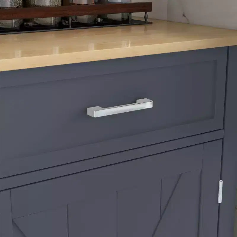 HOMCOM Îlot de cuisine roulant avec bar à déjeuner en bois à abattant, chariot de cuisine de style ferme avec 2 tiroirs, étagères réglables pour salle à manger