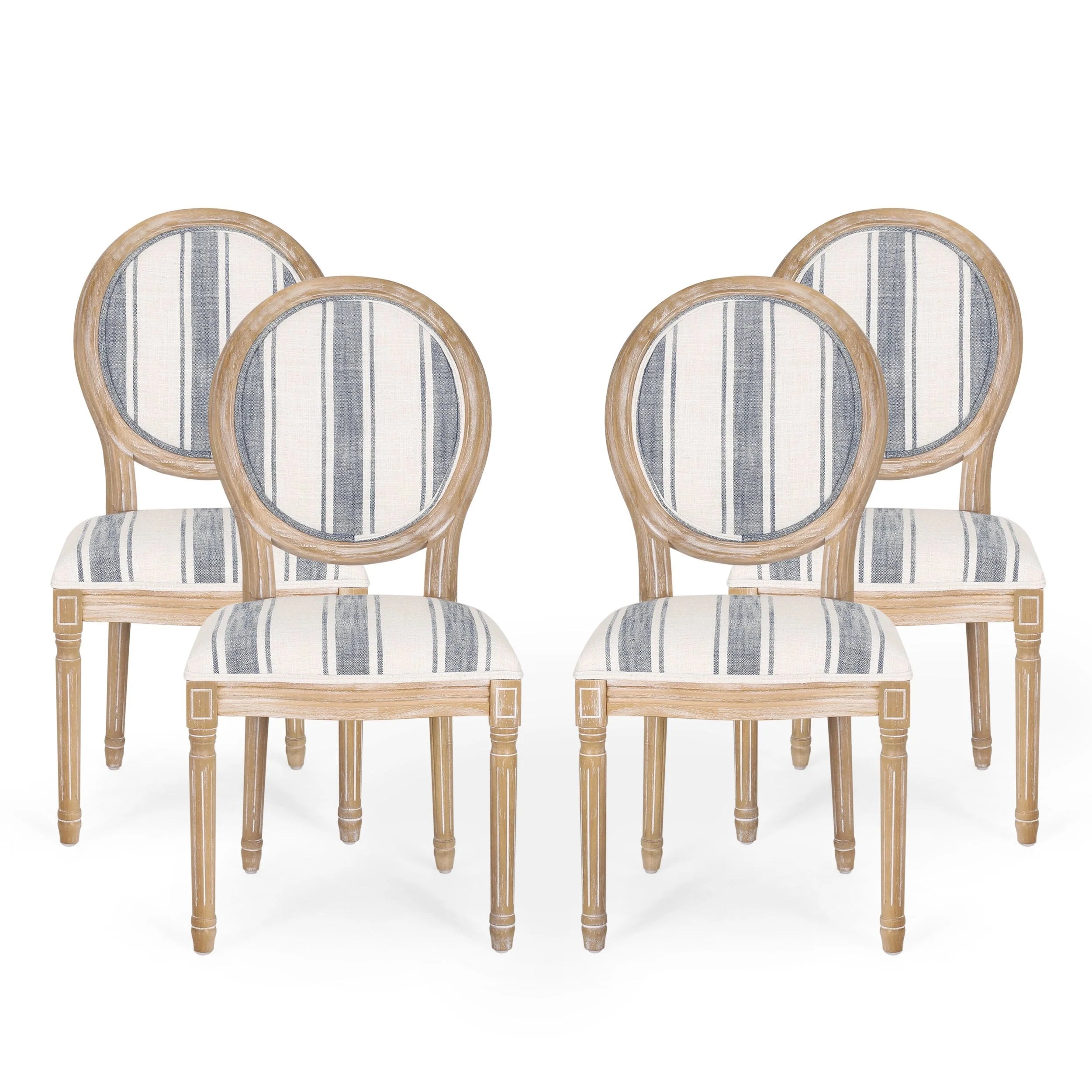 Chaises de salle à manger en tissu de style campagnard français - NH419413