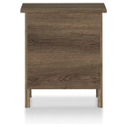 Table de chevet à 3 tiroirs, finition noyer vieilli rustique, bois composite, table d'appoint de chambre