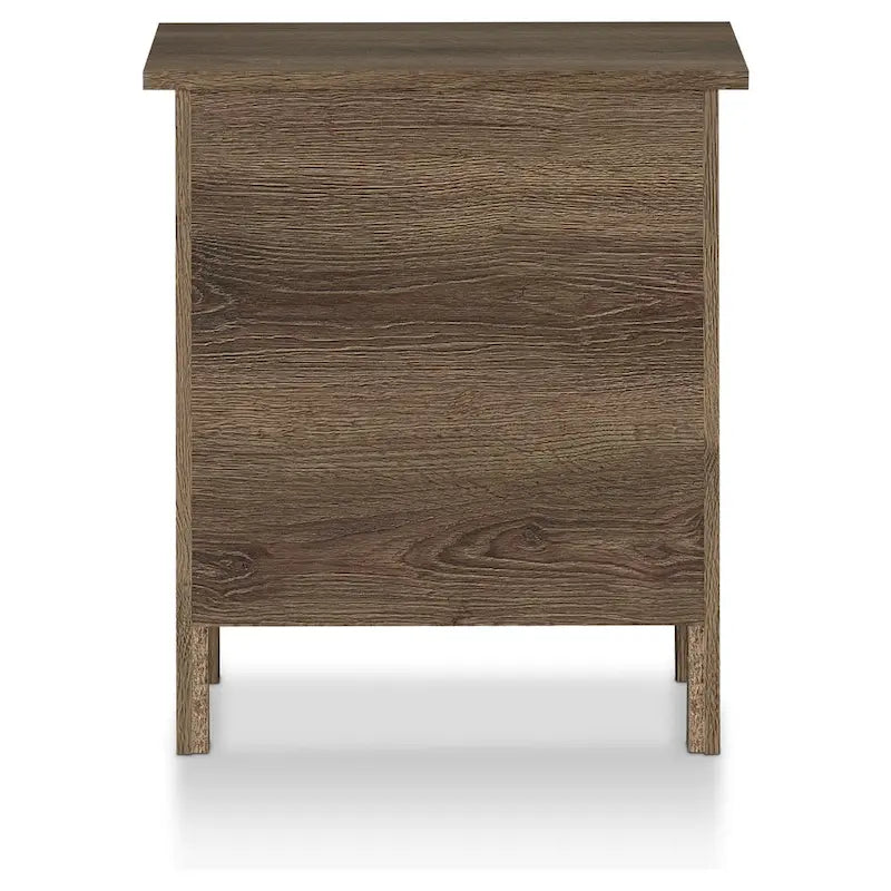 Table de chevet à 3 tiroirs, finition noyer vieilli rustique, bois composite, table d'appoint de chambre