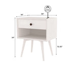Lot de 2 tables de chevet en bois massif de style Mid-Century avec 1 tiroir