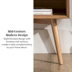 Lot de 2 tables de chevet en bois massif de style Mid-Century avec 1 tiroir