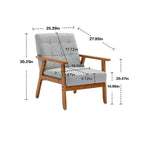 Lot de 2 fauteuils d'appoint modernes du milieu du siècle avec table d'appoint