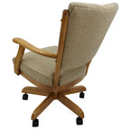 Chaise de salle à manger classique en bois massif avec roulettes - Hauteur 99 cm