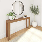 Console moderne en pin massif de 56 po, finition à faible teneur en COV, design minimaliste