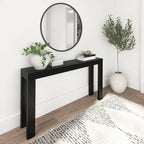 Console moderne en pin massif de 56 po, finition à faible teneur en COV, design minimaliste