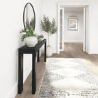 Console moderne en pin massif de 56 po, finition à faible teneur en COV, design minimaliste