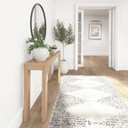 Console moderne en pin massif de 56 po, finition à faible teneur en COV, design minimaliste
