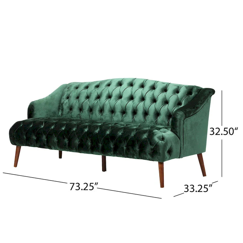 Canapé Adelia en velours capitonné style moderne glamour de Christopher Knight Home