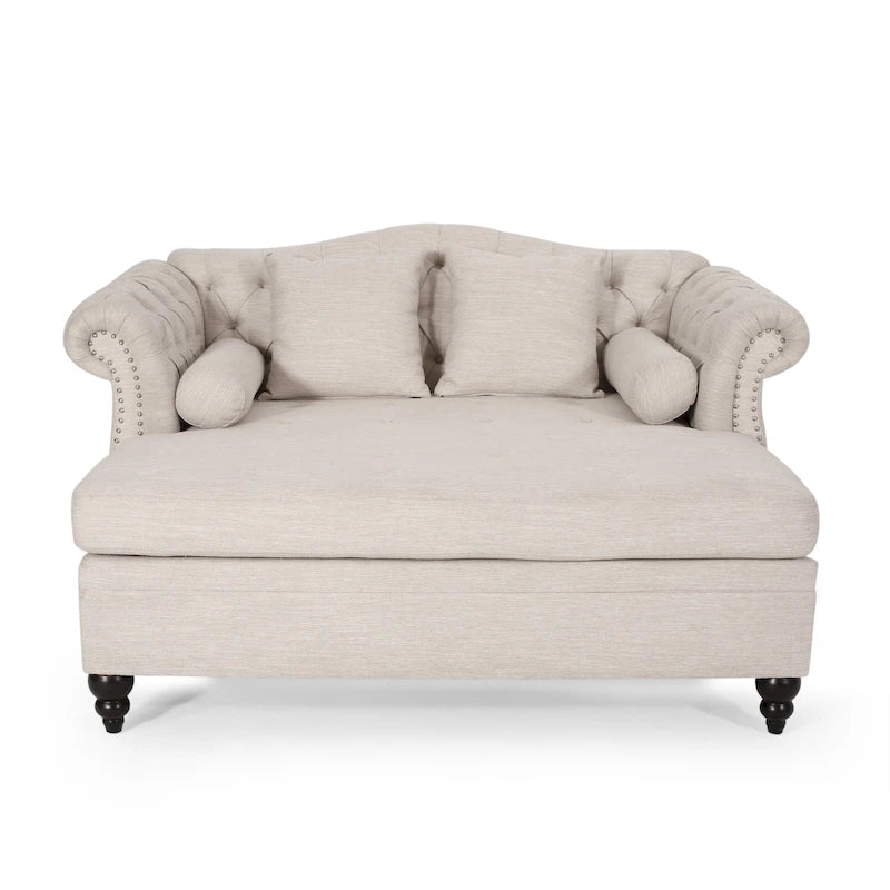 Chauffeuse double capitonnée 158,75 cm (L) x 148,60 cm (l) x 86,36 cm (H), Rembourrée, Accent de salon