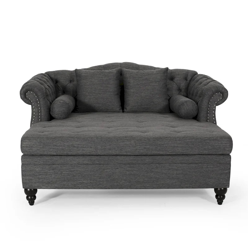 Chauffeuse double capitonnée 158,75 cm (L) x 148,60 cm (l) x 86,36 cm (H), Rembourrée, Accent de salon