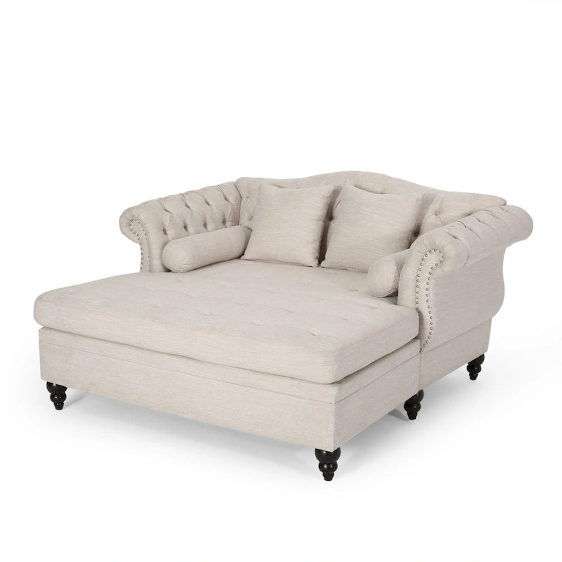 Chauffeuse double capitonnée 158,75 cm (L) x 148,60 cm (l) x 86,36 cm (H), Rembourrée, Accent de salon
