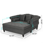Chauffeuse double capitonnée 158,75 cm (L) x 148,60 cm (l) x 86,36 cm (H), Rembourrée, Accent de salon