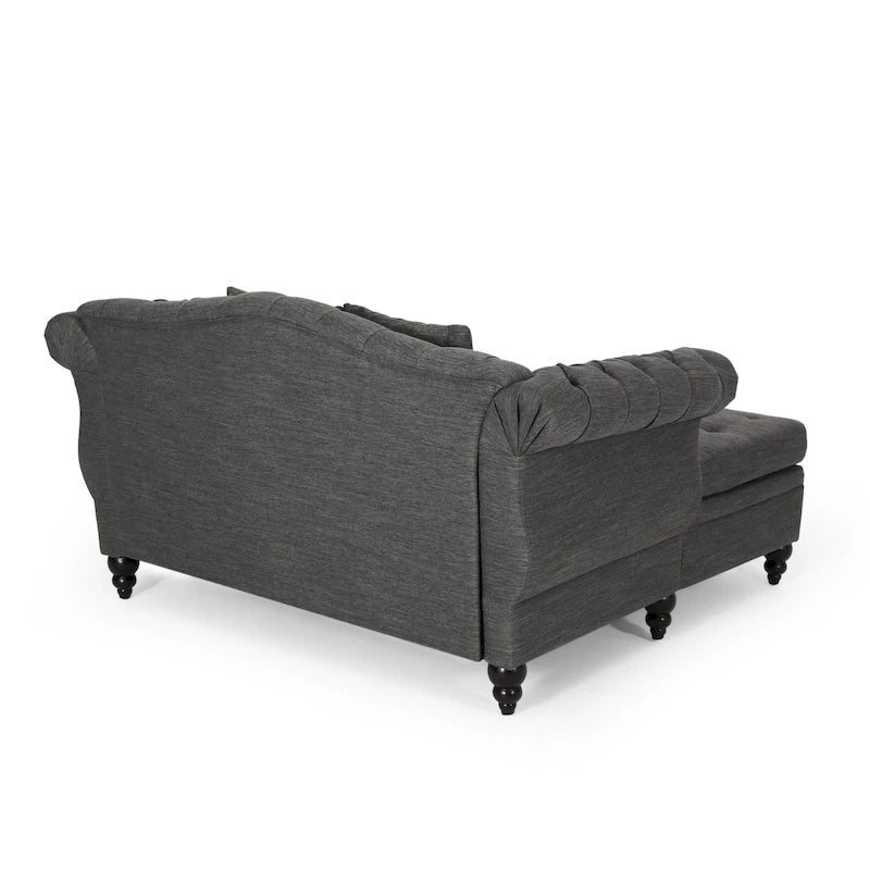 Chauffeuse double capitonnée 158,75 cm (L) x 148,60 cm (l) x 86,36 cm (H), Rembourrée, Accent de salon