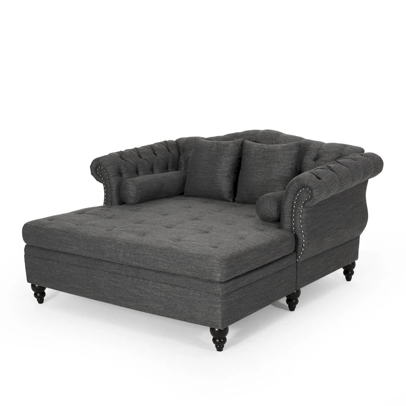 Chauffeuse double capitonnée 158,75 cm (L) x 148,60 cm (l) x 86,36 cm (H), Rembourrée, Accent de salon
