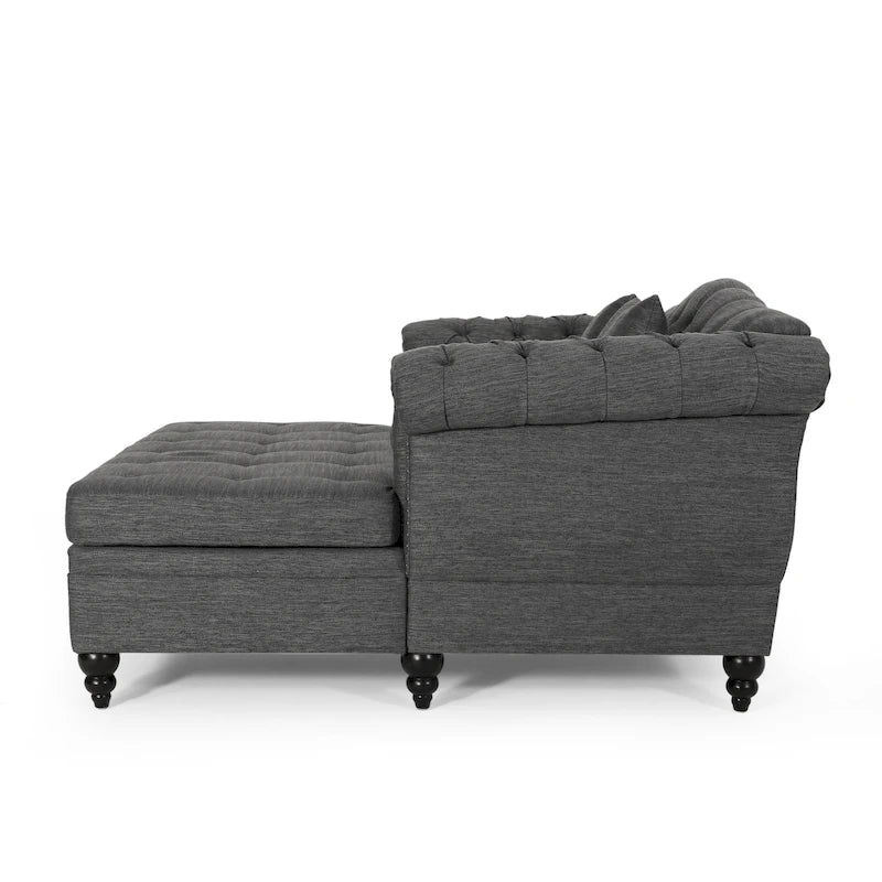 Chauffeuse double capitonnée 158,75 cm (L) x 148,60 cm (l) x 86,36 cm (H), Rembourrée, Accent de salon