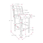 Tabouret de bar Leila de 79 cm de hauteur