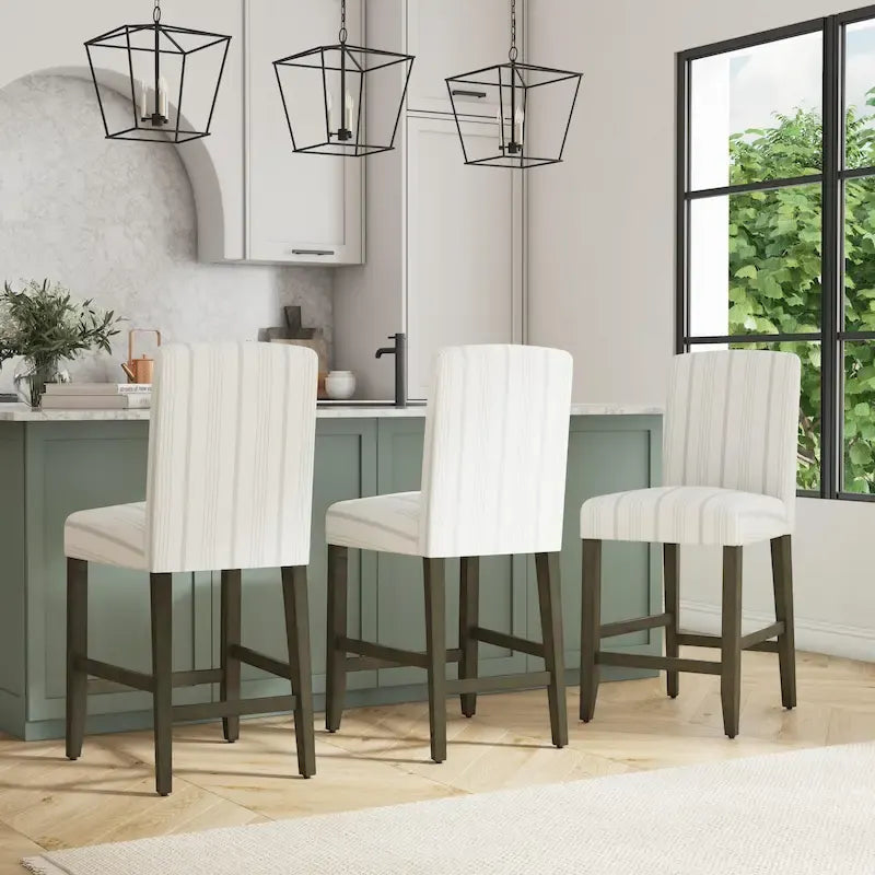 Tabouret de comptoir 24" avec dossier incurvé, assise rembourrée, tabouret de bar de cuisine