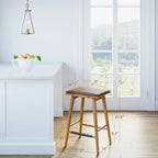 Tabouret de bar Barker en boucle, sans dossier, hauteur comptoir avec coussin