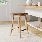 Tabouret de bar Barker en boucle, sans dossier, hauteur comptoir avec coussin