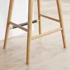 Tabouret de bar Barker en boucle, sans dossier, hauteur comptoir avec coussin
