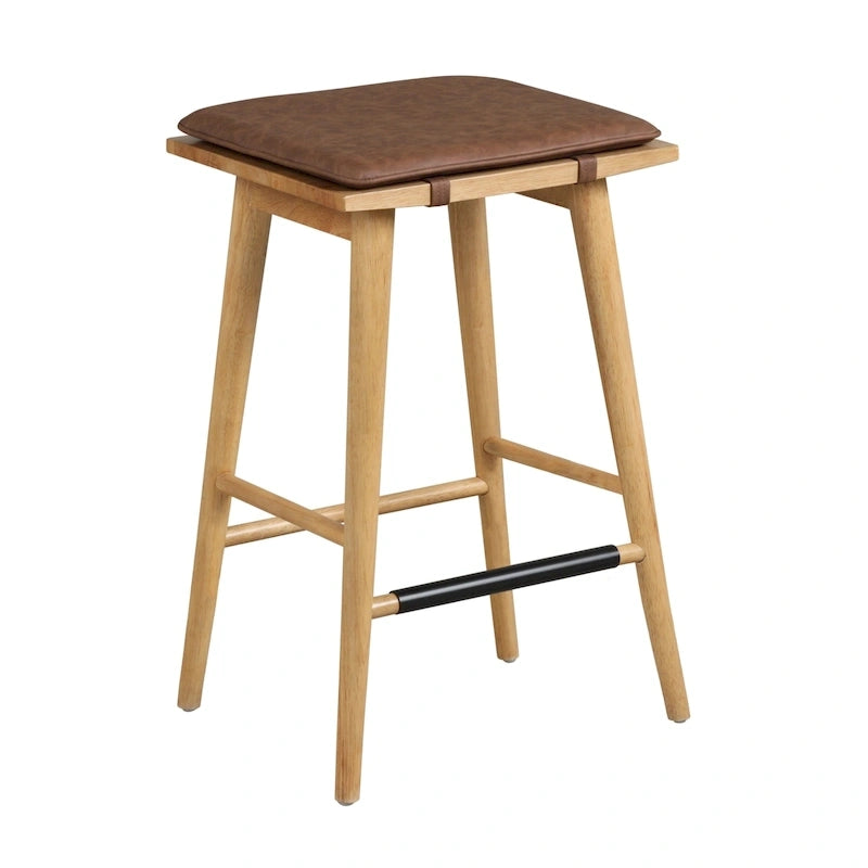Tabouret de bar Barker en boucle, sans dossier, hauteur comptoir avec coussin