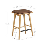 Tabouret de bar Barker en boucle, sans dossier, hauteur comptoir avec coussin