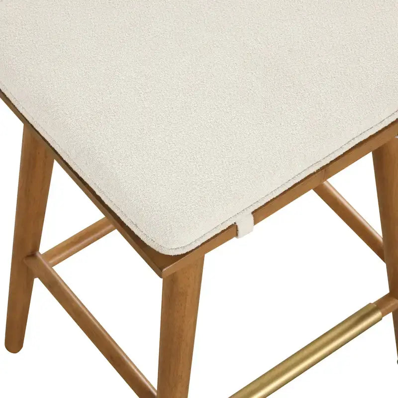Tabouret de bar Barker en boucle, sans dossier, hauteur comptoir avec coussin