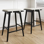 Tabouret de bar Barker en boucle, sans dossier, hauteur comptoir avec coussin