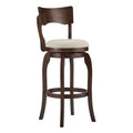 Tabouret de bar pivotant à dossier haut de 29 pouces, revêtement marron, rotation à 360°, hauteur de bar