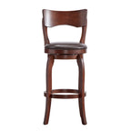 Tabouret de bar pivotant à dossier haut de 29 pouces, revêtement marron, rotation à 360°, hauteur de bar