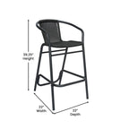 Tabouret de bar commercial en rotin pour l'intérieur et l'extérieur avec cadre en aluminium - S/O