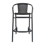Tabouret de bar commercial en rotin pour l'intérieur et l'extérieur avec cadre en aluminium - S/O