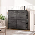 Commode à 10 tiroirs en tissu Meuble de rangement Tour de rangement pour placard Chambre