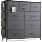 Commode à 10 tiroirs en tissu Meuble de rangement Tour de rangement pour placard Chambre