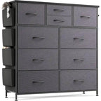 Commode à 10 tiroirs en tissu Meuble de rangement Tour de rangement pour placard Chambre