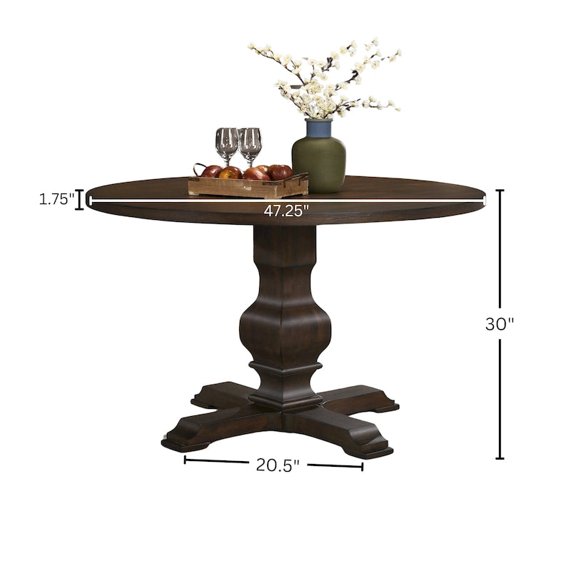 Table de salle à manger ronde avec pied central Roundhill Furniture Havre - N/A