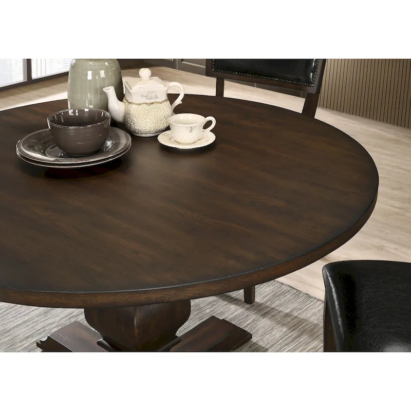 Table de salle à manger ronde avec pied central Roundhill Furniture Havre - N/A