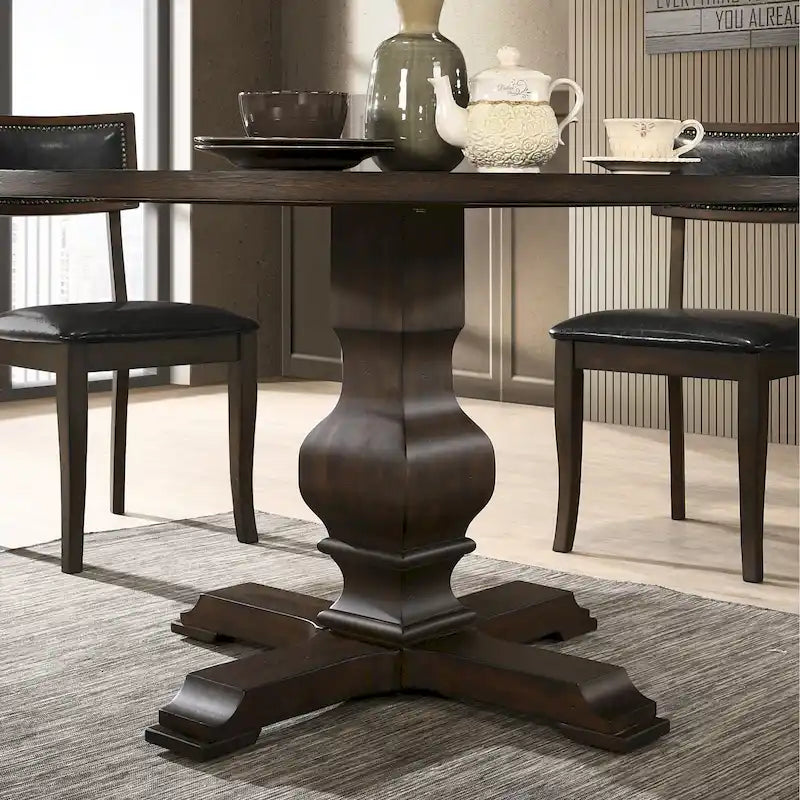 Table de salle à manger ronde avec pied central Roundhill Furniture Havre - N/A