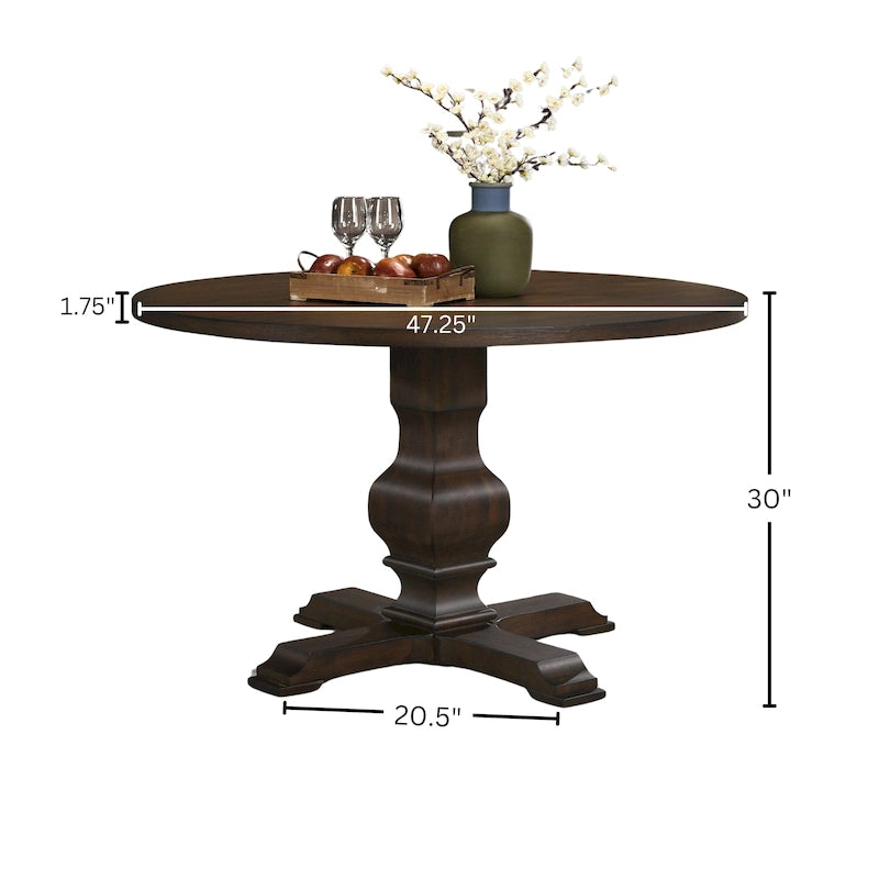 Table de salle à manger ronde avec pied central Roundhill Furniture Havre - N/A