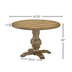 Table de salle à manger ronde avec pied central Roundhill Furniture Havre - N/A