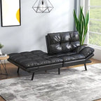 Canapé-lit futon, canapé convertible pliable en mousse à mémoire de forme avec accoudoirs réglables pour petits espaces