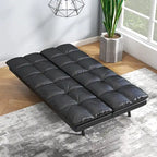 Canapé-lit futon, canapé convertible pliable en mousse à mémoire de forme avec accoudoirs réglables pour petits espaces
