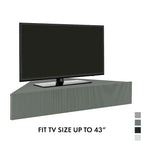 Meuble TV d'angle flottant de 47", 3 étagères, style transitionnel, support mural peu encombrant
