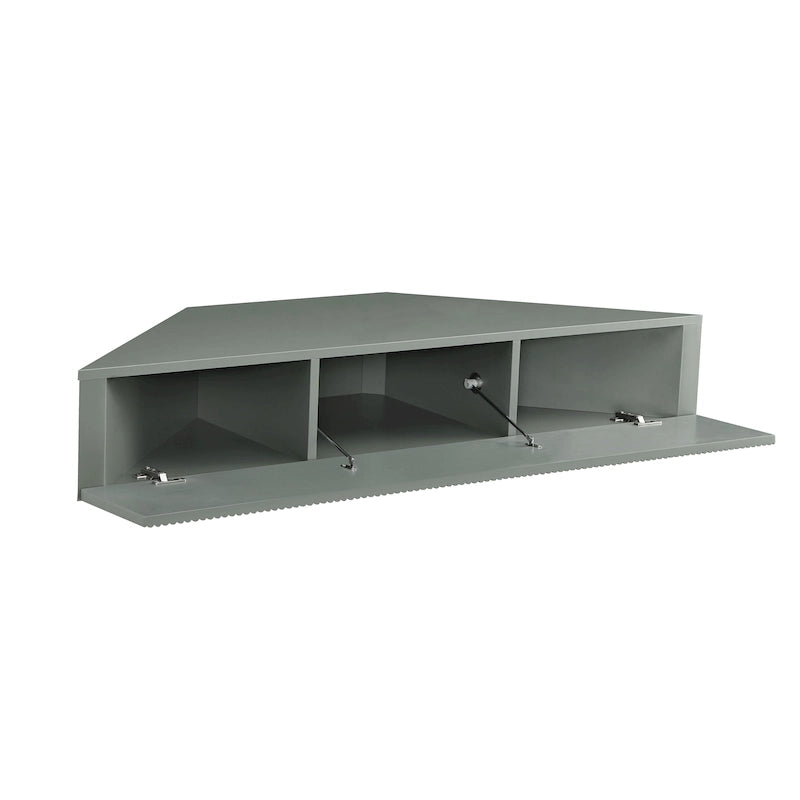 Meuble TV d'angle flottant de 47", 3 étagères, style transitionnel, support mural peu encombrant