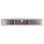 Meuble TV d'angle flottant de 47", 3 étagères, style transitionnel, support mural peu encombrant