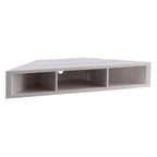 Meuble TV d'angle flottant de 47", 3 étagères, style transitionnel, support mural peu encombrant