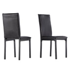 Lot de 2 chaises de salle à manger rembourrées, cadre en métal espresso, assise rembourrée, style moderne