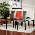 Lot de 2 chaises de salle à manger rembourrées, cadre en métal espresso, assise rembourrée, style moderne